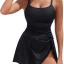 Blooming Jelly Womens One Piece Swimsuit with Swim Skirt Modest Swim Suits 2026 Slimming Bathing Suits (X-Large, Black)