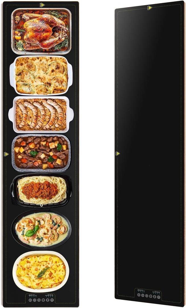 Electric Warming Trays for Buffets Party - 55x14 Inch Food Warmers, Buffet Servers and Warmers - Extra Large Hot Plate with Fast Heating & Adjustable Temp for Restaurants, Events