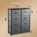 WLIVE Fabric Dresser for Bedroom, Tall Dresser with 8 Drawers, Storage Tower with Fabric Bins, Double Dressers, Chest of Drawers for Closet, Living Room, Hallway, Dark Gray