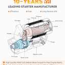 6491 Starter for 3.4L Chevy Impala 01-05, for Venture 01-05, for Equinox 05, for Buick Rendezvous 3.4L 02-05, for S10 2.2L 02-03, for Cavalier 2.2L 02, for Terraza 3.5L 05, for Century 3.1L 01-05