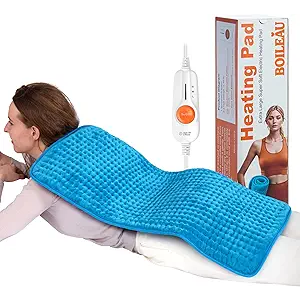 Boileau Electric Heating Pad for Back Pain and Period Cramps Relief, 17"x33" Extra Large XXXL, 3 Heating Levels Heat Pad with 2Hour Auto Shut Off, Gifts for Women and Mom, Blue