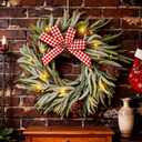Christmas Wreath for Front Door 22" Artificial Snow Wreath with LED Light Home Wall Decor Christmans Decor Outdoor Decor