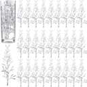 80 Pieces Faux Flowers for Floating Candles Centerpiece 6 x 2 Inch Vase Filler Filling in Floating Candles Mini Flower Filler for Wedding Dinning Table Party Home Bar Restaurant Decoration(Silver)