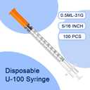 0.5ml 5/16" 31G Lab Supplies, Disposable Individual Packaging - 100Pcs