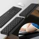 JIKIOU L-Shaped Desk Elbow Pad for Desk, Memory Foam Elbow Support Padding with Non-Slip, 2 Pack Ergonomic Desk Edge Cushion, Wrist Comfort Support for Office Home Black (14.9" x 3.5" x 0.6")