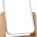 Makeup Mirror with Natural Bamboo Stand, 1X/3X Magnification Double Sided 360 Degree Swivel Magnifying Mirror,Vanity Table,Office Desk,Room Decor, Beauty Gifts(Square)