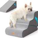 Gardner Pet Dog Stairs for Small Dogs 16.5" H, 2 in 1 Transformable 3-Step Pet Stairs and ramp, Dog Steps for Couch (13-20 in) with Durable Non-Slip Waterproof Cover and CertiPUR-US Certified Foam