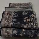 HOMORE Vintage Runner Rug-2x6 Hallway Runner Rug for Entryway Non Slip Washable Bedroom Rug Faux Wool Low Pile Floor Carpet Runner for Kitchen Indoor Front Entrance Laundry Living Room Dorm, Black