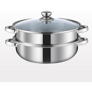 Steamer Pot for Cooking 5.0-Quart Steam Pot with Lid 2-tier Multipurpose Stainless Steel Steaming Cookware with Handle for Vegetable, Soups, Stews and Pasta