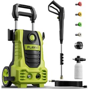Electric Pressure Washer, 26 FT Hose Pressure Cleaner 2030 PSI with 4 Nozzles Tips,Surface Cleaning with Upgraded Swivel Joint for Car,Fences,Patios,Daily Needed Green