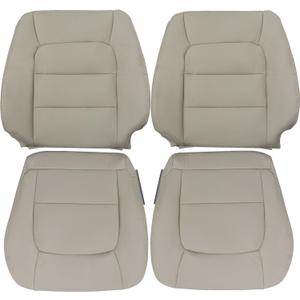 4PCS Driver and Passenger Side Bottom & Top Lean Back Replacement Microfiber Leather Seat Covers Ivory Tan Compatible with Lexus LX470 1998 1999 2000 2001 2002 2003 2004 2005 2006 2007