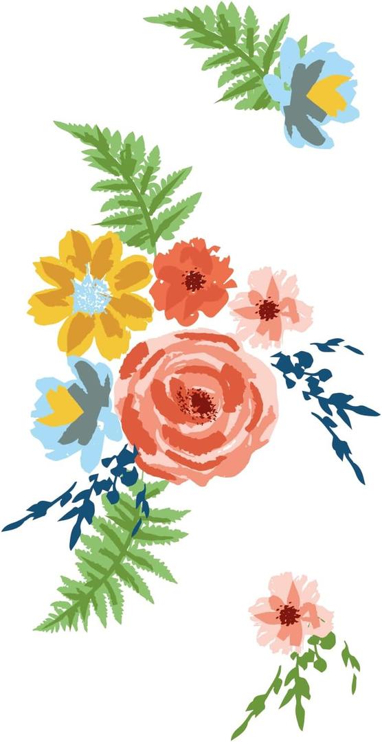 Sizzix Layered Clear Stamps Set Painted Florals, One Size, Multicolor