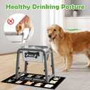 1.85 Gallon Elevated Dog Water Bowl, Height Adjustable (1117'') Raised Stainless Steel Bowl with Spill-Proof Mat & Sturdy Metal Stand, Tip-Proof, Easy to Clean, Indoor & Outdoor Use