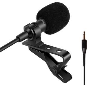 Lavalier Microphone Lapel Microphone Compatible with Portable Voice Amplifier Wireless Transmitter - Unidirectional Condenser Mic  3.5mm Mono TS Plug