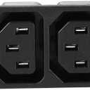 uxcell Panel Mount Plug Adapter AC 250V 15A /10A C13 3 Pins 4 Outlets IEC Inlet Module Plug Power Connector Socket Straight