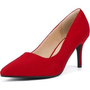 IDIFU IN3 High Heels Pumps Closed Toe Heels Women's Pumps Stiletto Pointed Toe Dress Shoes Wedding Prom Bridal Work Office Bride Guest Trendy Dressy Fashion Comfortable Pump Shoes (8.5)