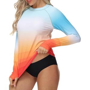 VAYAGER Womens Rash Guard UPF 50+ Swim Shirts Long Sleeve Quick Dry Water Beach Surfing Swimming Tops with Thumb Hole, XS
