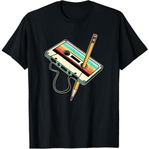 80s 90s Retro Party Costume Nostalgia Cassette T-Shirt,small