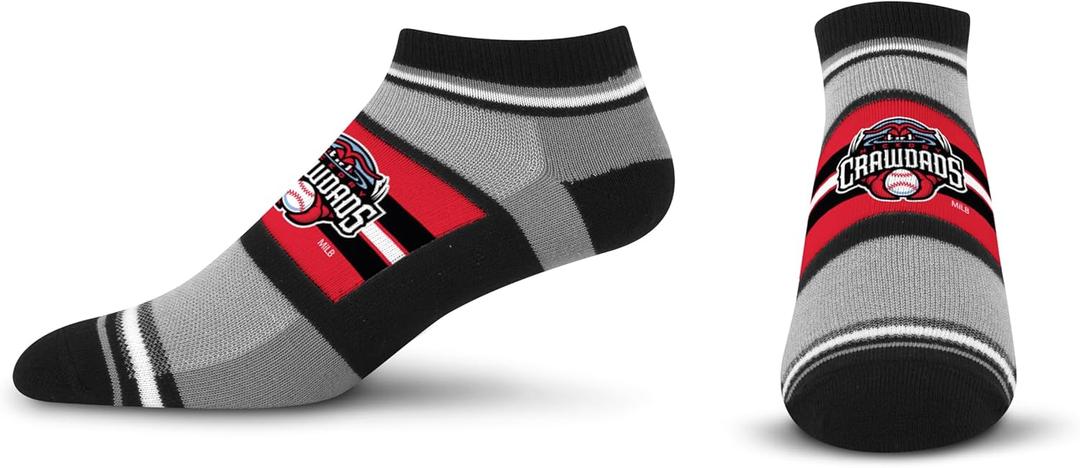 For Bare Feet Minor League Baseball Unisex For Bare Feet Milb Streak No Show Sock (Medium, Team)