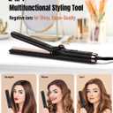 360 Airflow Styler Curling Iron - 1.25 Inch Hair Straightener and Curler 2 in 1 with Vented Cool Air to Lock in Style, Extra Long Flat Iron Curling Wand, 5 Temps & Dual Voltage for Travel (Black)