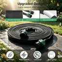 Flat Soaker Hose 25 ft 3-Pack with Splitter, 80% Water-Saving Drip Irrigation Hose 75 ft, Linkable DIY Garden Soaker Hose System for Garden Beds, Lawn, Vegetables & Trees (25ft 3-pack)