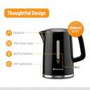Toastmaster Electric Kettle by Select Brands - Cordless Electric Water Boiler for Coffee, Tea & More - Use This Electric Tea Kettle in Your Kitchen or Dorm - 1.7 Liters, Black