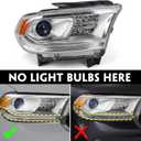 FIONE Halogen Headlight Assembly Compatible With Dodge Durango 2014-2020 Replacement Chrome Housing Headlights Without LED DRL Projector Passenger Right Side RH