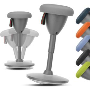 Wobble Stool Standing Desk Stool, Adjustable Height Standing Desk Chair for Office Desks and Classrooms, 360 Balance Stool with Rocking Motion, Non-Slip Base, Portable Stools (Light Grey)