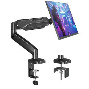 MOUNTUP Single Monitor Desk Mount Holds Screen up to 32 inch, Height Adjustable Monitor Arm, Full Motion Computer Monitors Stand with Clamp/Grommet Base, VESA Mounts Fit 4.4-17.6lbs Computer, Black