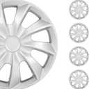 SCITOO(4-Pack) 16" Silver Wheel Rim Cover Hubcaps,Beautiful and Rust-Proof,can be Easily Snap On Car Truck SUV,Suitable for a Variety of Models.