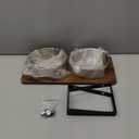 Elevated Dog Bowls for Small Medium Wood Dogs Raised Bowl Stand with 2 Stainless Steel Deep Dog Food and Water Bowls, Anti Vomit, Non-Slip Feeding Dishes(Tilted3 inches in Height, 40oz