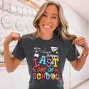 Last Day of School Teacher Shirt: Women Last Day of School Shirts Happy Graduation T Shirt Casual Short Sleeve Tops (S)