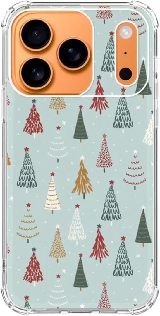 Cute Christmas Trees Phone Case for iPhone 17 Pro Max, Winter Christmas Phone Cover for iPhone 17 Pro Max, Soft TPU Shockproof Case