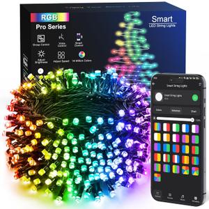 Brizled Pro Smart Christmas Lights, 66Ft 200 LED WiFi Christmas Tree Lights, App Controlled RGB Color Changing Xmas Lights String Works with Alexa & Google Home for Holiday Xmas Party Indoor, Outdoor