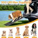 Dog Ramps for Large Pets, 71" L & 20" W Extra Wide Foldable Aluminum Pet Ramp with IP64 Waterproof & Non-Slip Rug Surface, Up to 300lbs for Giant Dogs for SUV, Truck, Bed, Stairs, Indoor & Outdoor