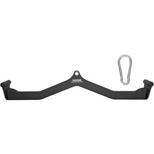 VEVOR LAT Pulldown Attachments, Cable Machine Rowing T-bar V-bar Tricep Pull Down Bar, Back Strength Training Rubber Coated Handle Grip, Bicep Curl Tricep LAT Pulldown Bar for Home Gym Fitness (33x4.5x6.7")