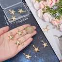 Beebeecraft 1 Box 10Pcs Golden Star Charms Bulk Real 18K Gold Plated Brass Metal Five Pointed Stars Shaped Mini Dangle Pendant Charm for Jewelry Making Pendants Necklace Bracelet DIY Crafts Supplies