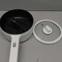 Rixhbvn Hot Pot Electric, 700W Non-Stick Frying Pan, Rapid Noodles Cooker, Mini Hot Pot for Steak, Egg, Oatmeal, Soup, with Power Adjustment, 1.8L, White