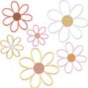 Thyle 6 Pcs Daisy Wall Decor Wooden Daisy Wall Art Flowers Signs Hanging Plaque for Home Nursery Bedroom Farmhouse Bathroom Decorations Housewarming Gifts (Multicolor)