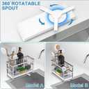 Hvisso 2-Tier Kitchen Sink Caddy with High Brush Holder, Sponge Holder for Sink, Kitchen Storage Organization Sponge Rack, Home Apartment Essential Gadgets Accessories (Silver)