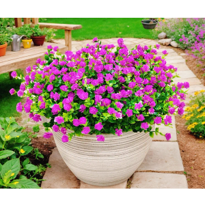 20 Bundles Artificial Flowers for Outdoors, UV Resistant Fake Plants with Faux Plastic Greenery Shrubs – No Fade, Low-Maintenance, Perfect for Hanging Planters, Porch, Garden, Window Box, Home Decor