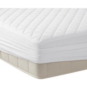 YATAS BEDDING Perle Quilted Fitted Mattress Protector, Machine Washable and Easy Care, Superior Protection and Comfort,100% Cotton Breathable top, White (White, King) - 76"x80" - 14" Deep Pocket
