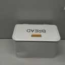 White Bread Box for Kitchen Countertop - Large Capacity Bread Storage Container Farmhouse Bread Box - Stylish Metal Bread Keeper