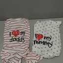 2-Pack Cotton Dog Pajamas Lightweight Dog Onesies for Small Medium Dogs and Cats Puppy Body Suits Cute Baby Dog Jumpsuit I Love My Mommy/Daddy Printed Pet Clothes, Grey Stars/Red Stripes, XXL