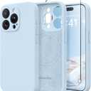 Magnetic for iPhone 15 Pro Max Case, Compatible with MagSafe, [Full Camera Protection][Screen Protector] Silicone Shockproof Protective Phone Case for iPhone 15 Pro Max 6.7", Light Blue