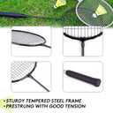 AboveGenius Badminton Rackets Set of 4 for Outdoor Backyard Games, Including 4 Rackets, 6 Nylon Badminton Shuttlecocks, Lightweight Badminton Racquets for Beginners