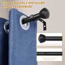 Black Curtain Rods for Windows 120 to 170 - Heavy Duty Drapery Rods with Adjustable Rods and Ball Finials - Ideal Room Divider and Outdoor Rod,32"-168"