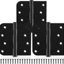 KOLET Ball Bearing Door Hinges, 4 x 4 Inches Door Hinges, Square and 5/8'' Radius Corner, Heavy Duty Stainless Steel Hinges, Smooth and Quiet, Non Removable Pin, Matte Black, 3 Pack