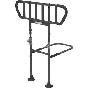 citythere Bed Rails for Elderly Adults Seniors Adjustable Height Foldable Safety Rail with 400 Lbs Capacity Non-Slip Handle, Night Light, Fall Prevention Grab Bar for King Queen Full Twin Beds Black