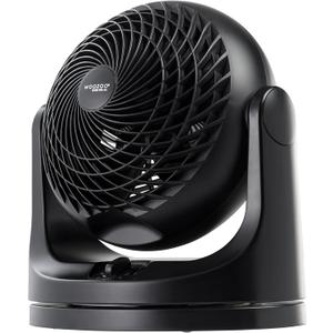 IRIS USA WOOZOO Desk Fan, Oscillating Air Circulator, 3 Speeds, 36ft Max Air Distance, 244ft Coverage, 112 Adjustable Vertical Tilt, 29db Quiet Motor, Small Fan for Bedroom, Office, Dorm, Black, Medium Oscillating
